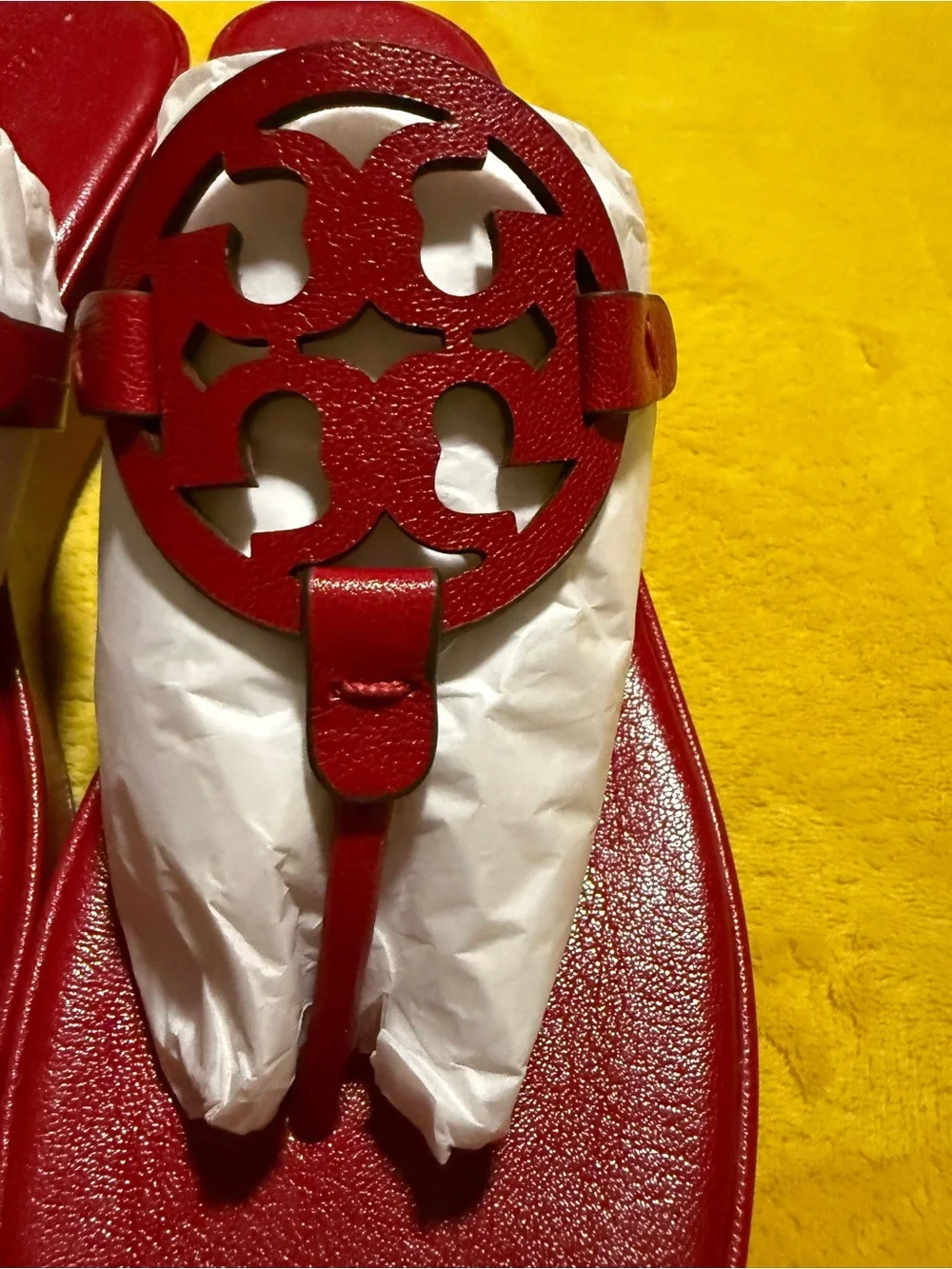 Tory Burch Red Platform Wedge Thong Sandals